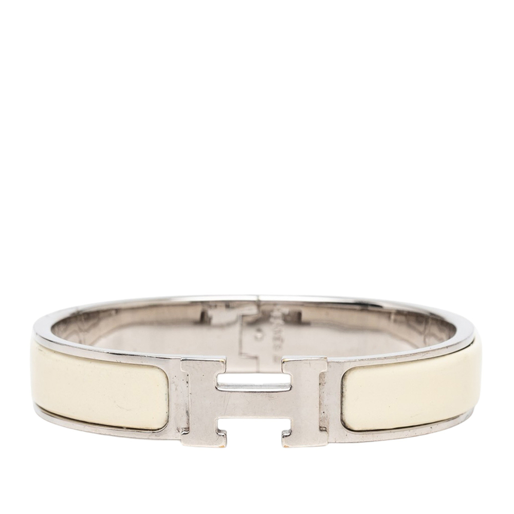 Pre-Loved Hermes Narrow Enamel Clic Clac H Bracelet PM